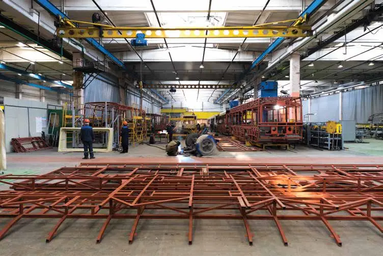 Interior of a steel manufacturing facility